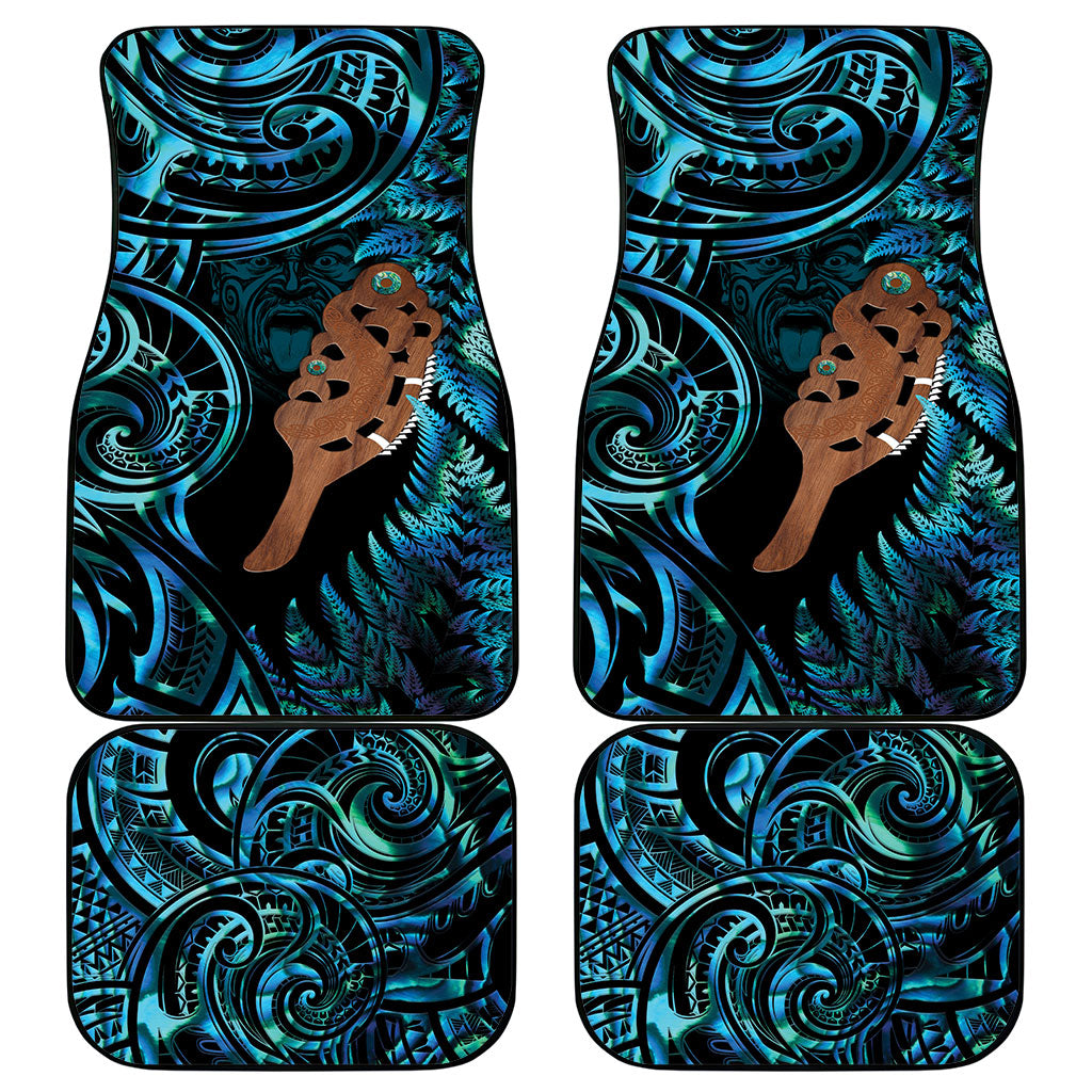 Maripi New Zealand Car Mats Maori Weapon Paua Shell Haka Fern