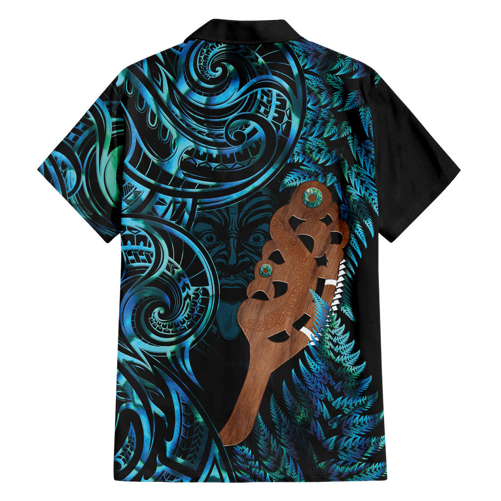 Maripi New Zealand Family Matching Off Shoulder Short Dress and Hawaiian Shirt Maori Weapon Paua Shell Haka Fern LT14 - Polynesian Pride