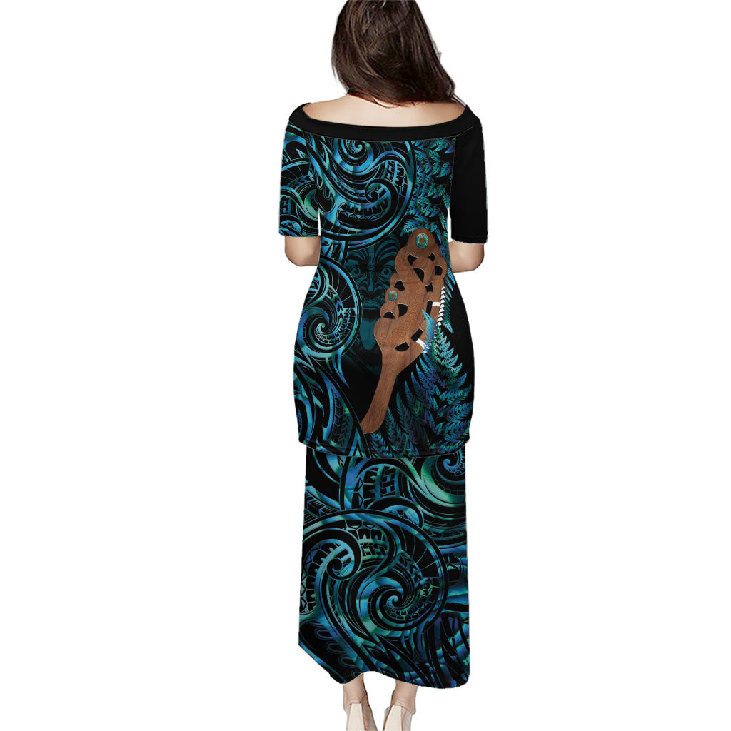 Maripi New Zealand Family Matching Puletasi and Hawaiian Shirt Maori Weapon Paua Shell Haka Fern LT14 - Polynesian Pride