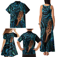 Maripi New Zealand Family Matching Tank Maxi Dress and Hawaiian Shirt Maori Weapon Paua Shell Haka Fern LT14 - Polynesian Pride