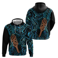 Maripi New Zealand Hoodie Maori Weapon Paua Shell Haka Fern