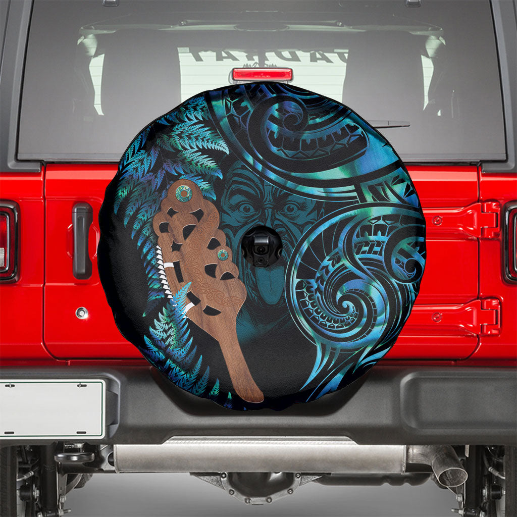 Maripi New Zealand Spare Tire Cover Maori Weapon Paua Shell Haka Fern