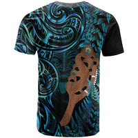 Maripi New Zealand T Shirt Maori Weapon Paua Shell Haka Fern