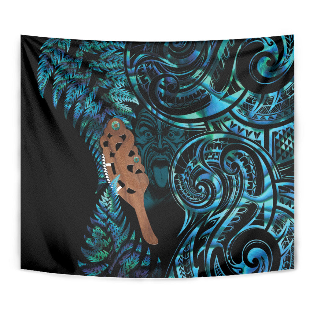 Maripi New Zealand Tapestry Maori Weapon Paua Shell Haka Fern