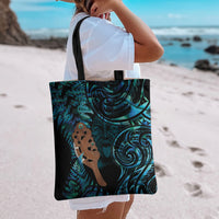 Maripi New Zealand Tote Bag Maori Weapon Paua Shell Haka Fern