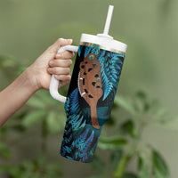 Maripi New Zealand Tumbler With Handle Maori Weapon Paua Shell Haka Fern