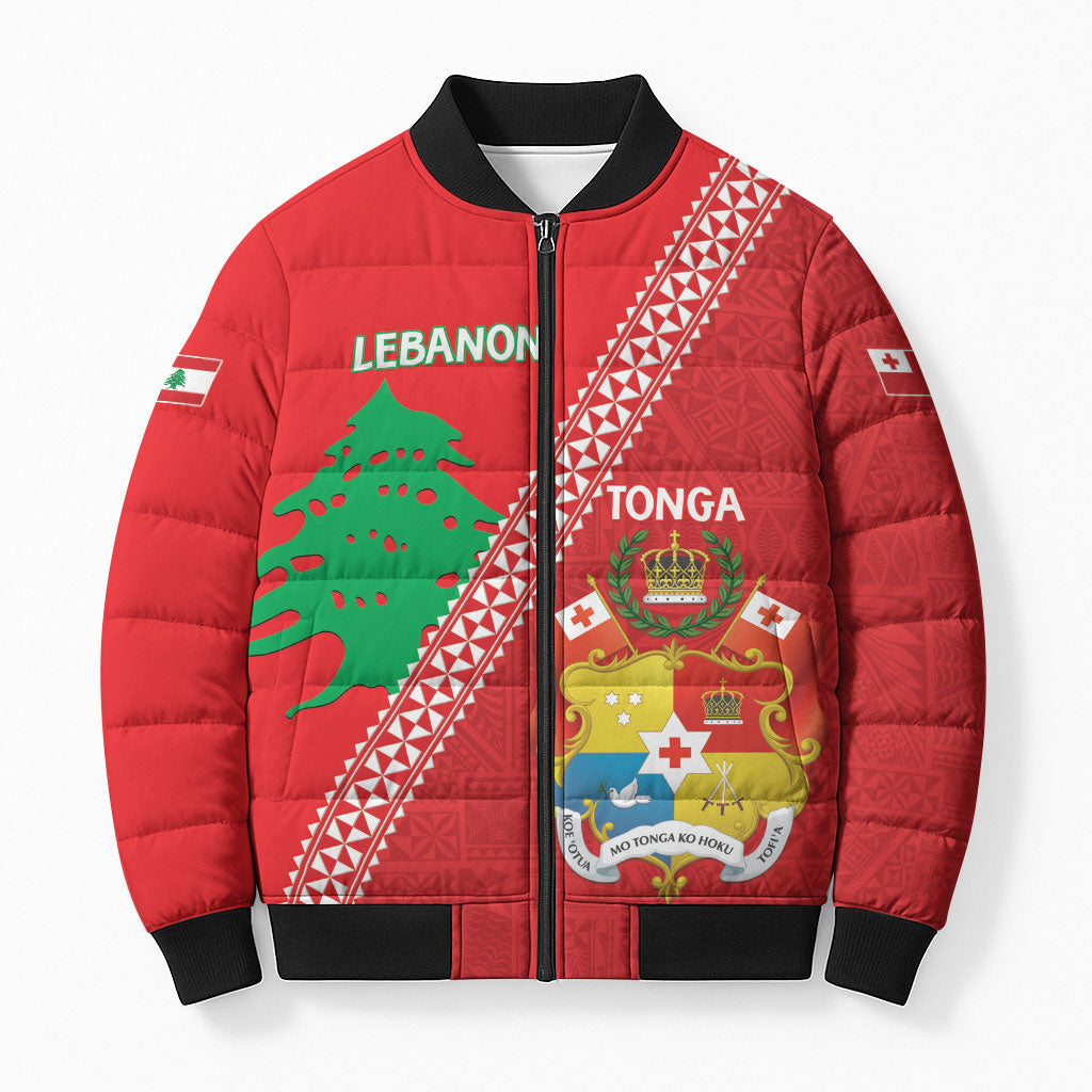 Tonga And Lebanon Bomber Puffer Jacket 2026 Together Half Style