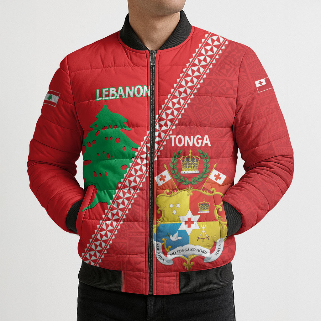 Tonga And Lebanon Bomber Puffer Jacket 2026 Together Half Style