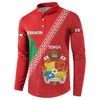 Tonga And Lebanon Button Sweatshirt 2026 Together Half Style