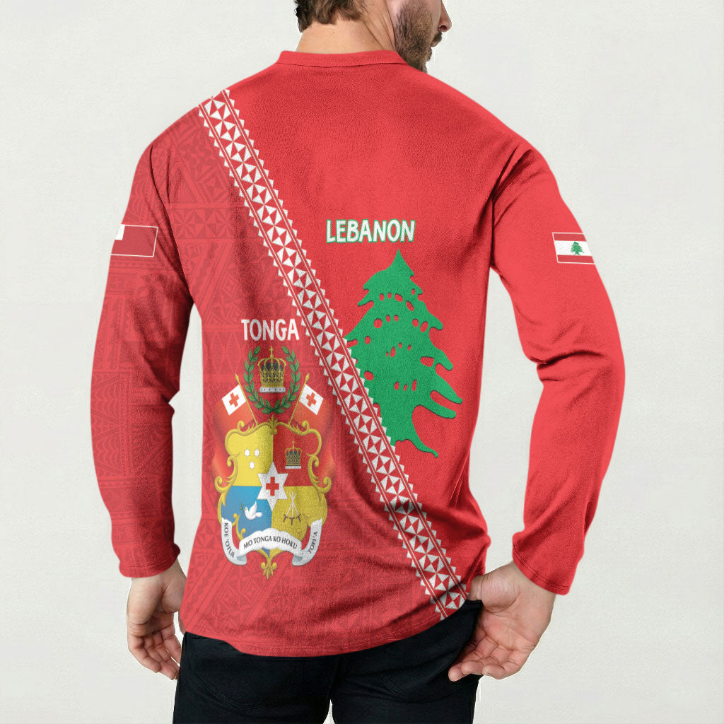 Tonga And Lebanon Button Sweatshirt 2026 Together Half Style