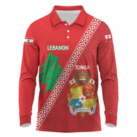 Tonga And Lebanon Long Sleeve Polo Shirt 2026 Together Half Style
