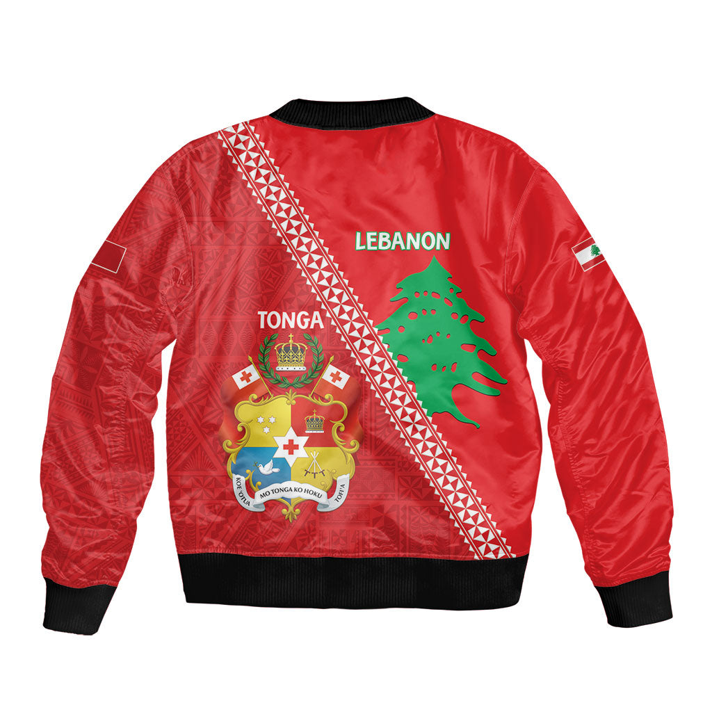 Tonga And Lebanon Sleeve Zip Bomber Jacket 2026 Together Half Style