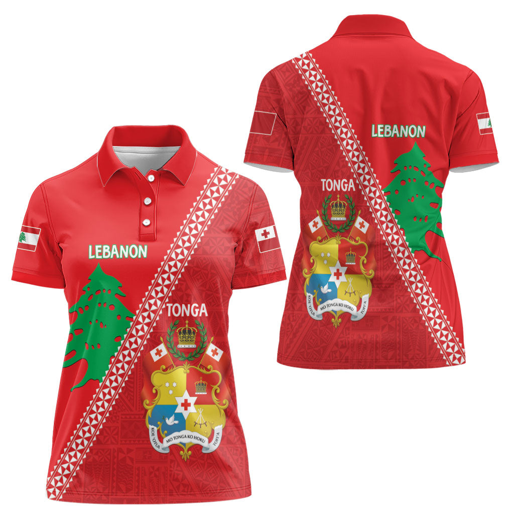 Tonga And Lebanon Women Polo Shirt 2026 Together Half Style