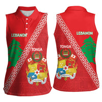 Tonga And Lebanon Women Sleeveless Polo Shirt 2026 Together Half Style