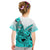 Hawaii Kid T Shirt Polynesian Shark Tattoo With Plumeria Turquoise Gradient LT14 - Polynesian Pride
