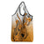 Orange Gradient Hawaii Grocery Bag Polynesian Shark Tattoo With Plumeria