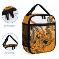 Hawaii Lunch Bag Polynesian Shark Tattoo With Plumeria Orange Gradient LT14 - Polynesian Pride
