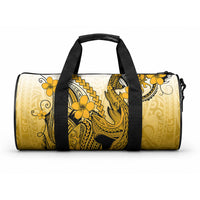 Hawaii Duffle Bag Polynesian Shark Tattoo With Plumeria Gold Gradient