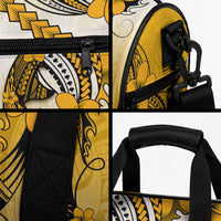Hawaii Duffle Bag Polynesian Shark Tattoo With Plumeria Gold Gradient