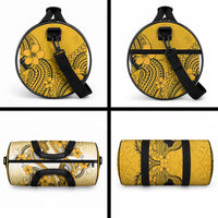 Hawaii Duffle Bag Polynesian Shark Tattoo With Plumeria Gold Gradient