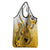 Gold Gradient Hawaii Grocery Bag Polynesian Shark Tattoo With Plumeria