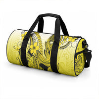 Hawaii Duffle Bag Polynesian Shark Tattoo With Plumeria Yellow Gradient