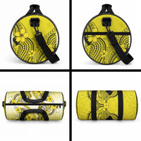 Hawaii Duffle Bag Polynesian Shark Tattoo With Plumeria Yellow Gradient