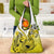 Yellow Gradient Hawaii Grocery Bag Polynesian Shark Tattoo With Plumeria