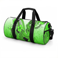 Hawaii Duffle Bag Polynesian Shark Tattoo With Plumeria Green Gradient