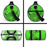 Hawaii Duffle Bag Polynesian Shark Tattoo With Plumeria Green Gradient