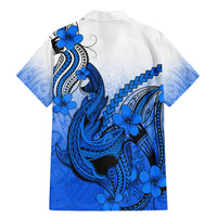 Blue Hawaii Family Matching Outfits Mermaid Dress And Hawaiian Shirt Polynesian Shark Tattoo LT14 - Polynesian Pride
