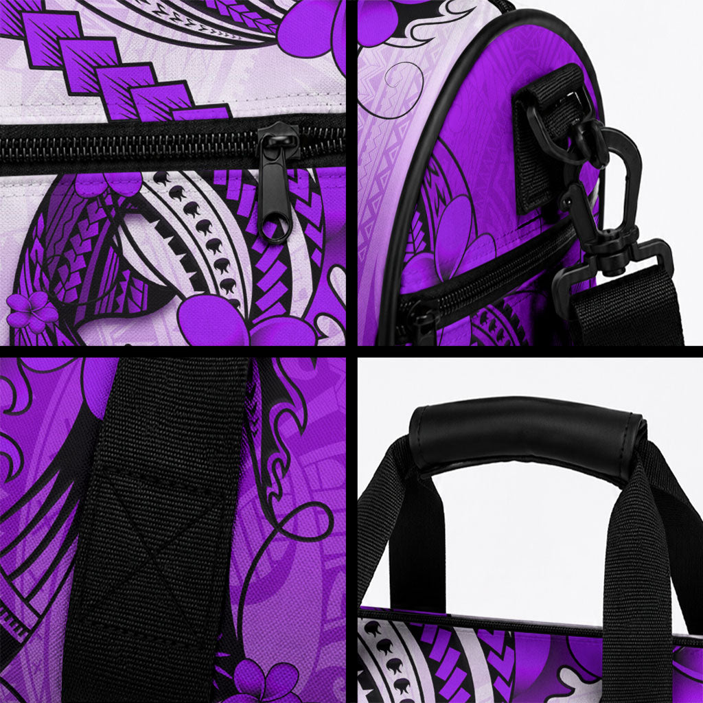 Hawaii Duffle Bag Polynesian Shark Tattoo With Plumeria Purple Gradient