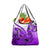 Purple Gradient Hawaii Grocery Bag Polynesian Shark Tattoo With Plumeria