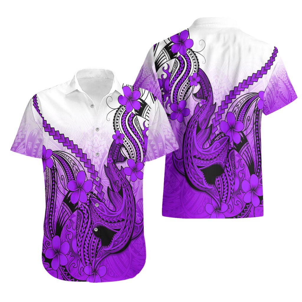Purple Hawaii Family Matching Outfits Mermaid Dress And Hawaiian Shirt Polynesian Shark Tattoo LT14 - Polynesian Pride
