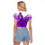 Hawaii Raglan Cropped T Shirt Polynesian Shark Tattoo With Plumeria Purple Gradient LT14 - Polynesian Pride