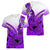 Hawaii Women V Neck T Shirt Polynesian Shark Tattoo With Plumeria Purple Gradient LT14 - Polynesian Pride