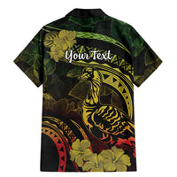 Personalised Hawaii Nene Goose Family Matching Mermaid Dress and Hawaiian Shirt Hawaiian Map Hibiscus Polynesian Art - Reggae Gradient LT14 - Polynesian Pride