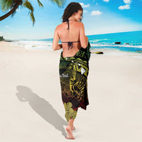 Personalised Hawaii Nene Goose Sarong Hawaiian Map Hibiscus Polynesian Art - Reggae Gradient