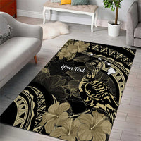 Personalised Hawaii Nene Goose Area Rug Hawaiian Map Hibiscus Polynesian Art - Beige LT14 - Polynesian Pride