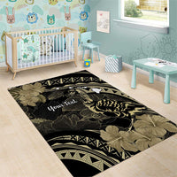 Personalised Hawaii Nene Goose Area Rug Hawaiian Map Hibiscus Polynesian Art - Beige LT14 - Polynesian Pride