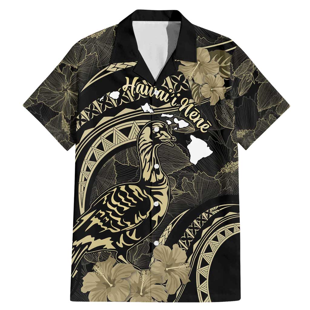 Personalised Hawaii Nene Goose Family Matching Mermaid Dress and Hawaiian Shirt Hawaiian Map Hibiscus Polynesian Art - Beige LT14 Dad's Shirt - Short Sleeve Beige - Polynesian Pride