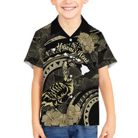 Personalised Hawaii Nene Goose Family Matching Short Sleeve Bodycon Dress and Hawaiian Shirt Hawaiian Map Hibiscus Polynesian Art - Beige LT14 Son's Shirt Beige - Polynesian Pride