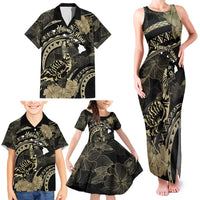 Personalised Hawaii Nene Goose Family Matching Tank Maxi Dress and Hawaiian Shirt Hawaiian Map Hibiscus Polynesian Art - Beige LT14 - Polynesian Pride