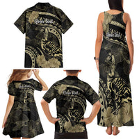 Personalised Hawaii Nene Goose Family Matching Tank Maxi Dress and Hawaiian Shirt Hawaiian Map Hibiscus Polynesian Art - Beige LT14 - Polynesian Pride