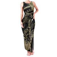 Personalised Hawaii Nene Goose Family Matching Tank Maxi Dress and Hawaiian Shirt Hawaiian Map Hibiscus Polynesian Art - Beige LT14 Mom's Dress Beige - Polynesian Pride
