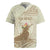 Personalised Hawaii Monk Seal Rugby Jersey Polynesian Tattoo With Tropical Flowers - Beige Pastel