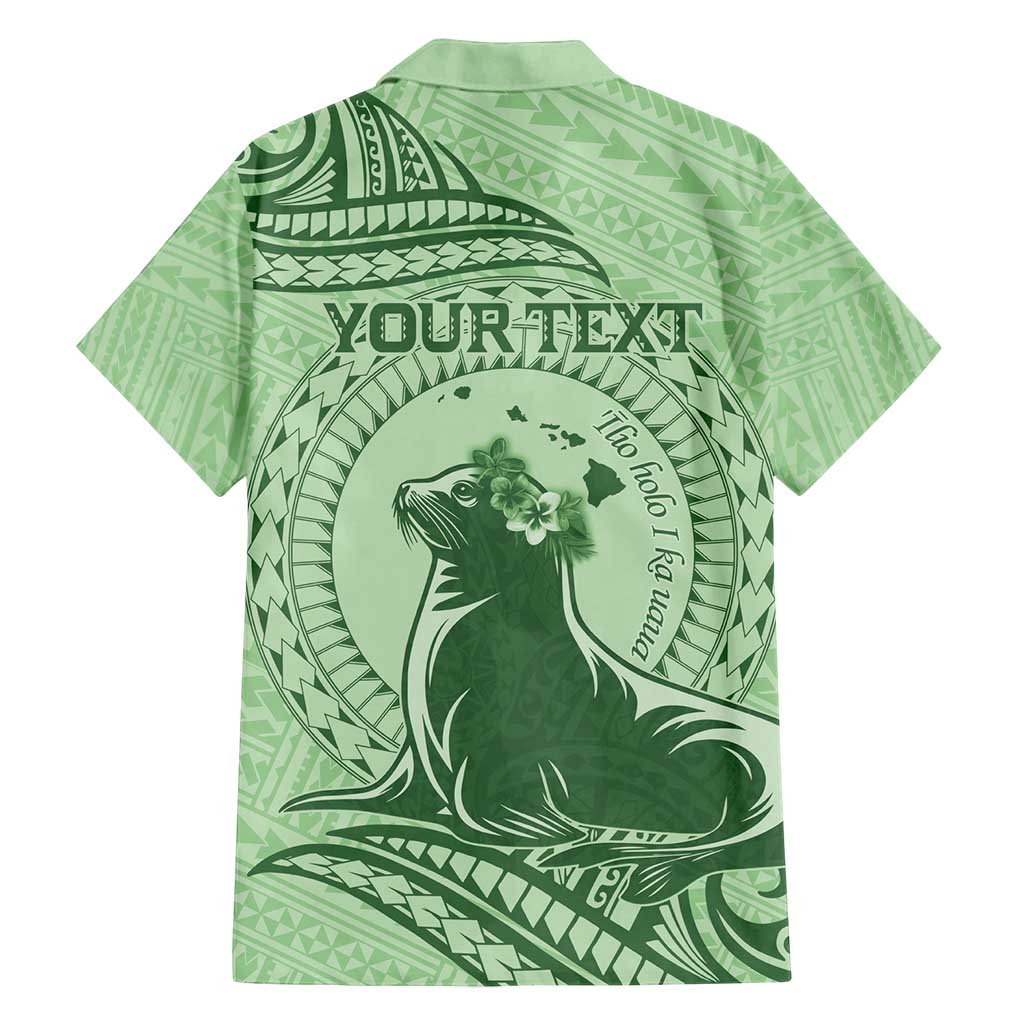 Personalised Hawaii Monk Seal Family Matching Summer Maxi Dress and Hawaiian Shirt Polynesian Tattoo With Tropical Flowers - Green Pastel LT14 - Polynesian Pride