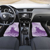 Personalised Hawaii Monk Seal Car Mats Polynesian Tattoo With Tropical Flowers - Purple Pastel LT14 Set 2pcs - Front Purple - Polynesian Pride