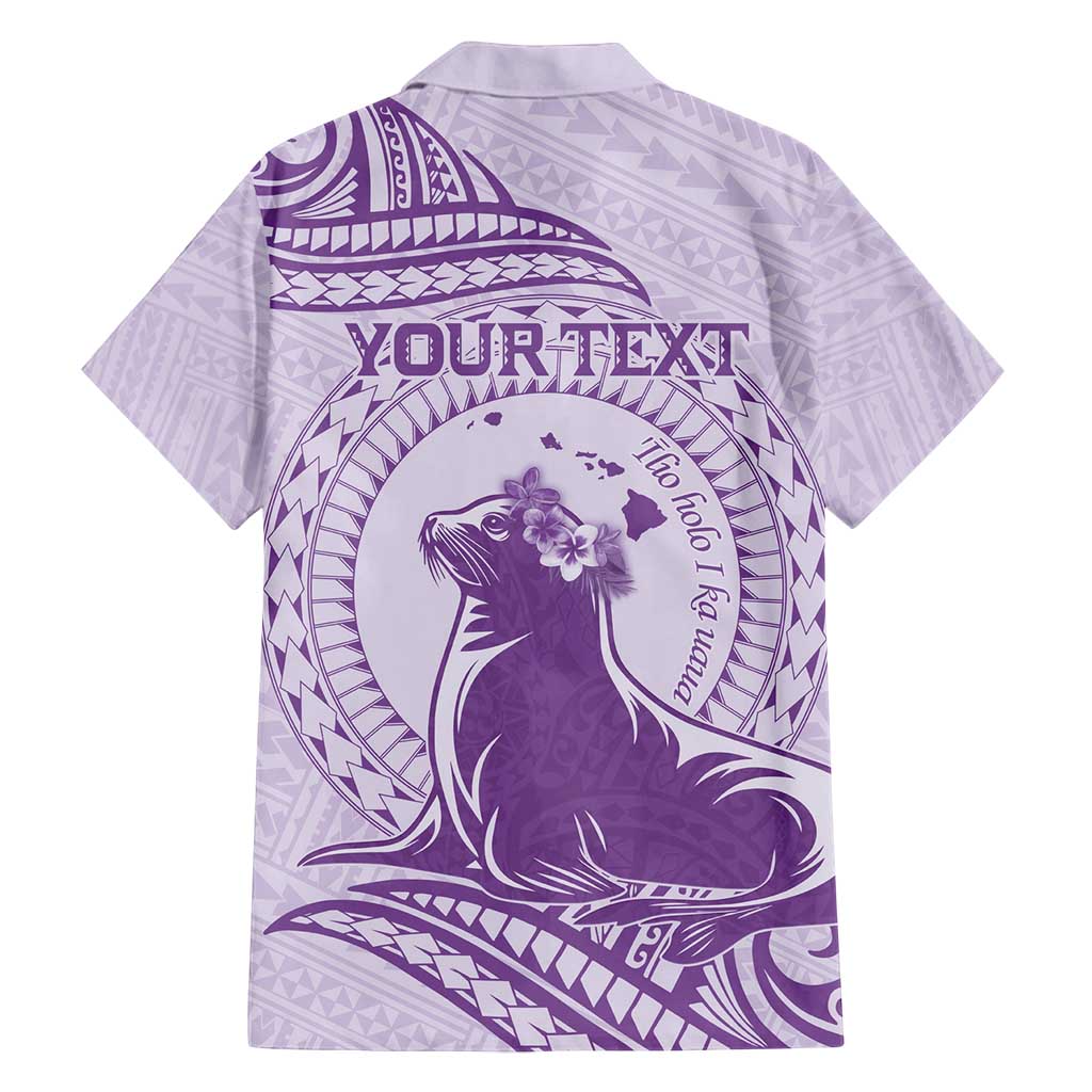 Personalised Hawaii Monk Seal Family Matching Tank Maxi Dress and Hawaiian Shirt Polynesian Tattoo With Tropical Flowers - Purple Pastel LT14 - Polynesian Pride