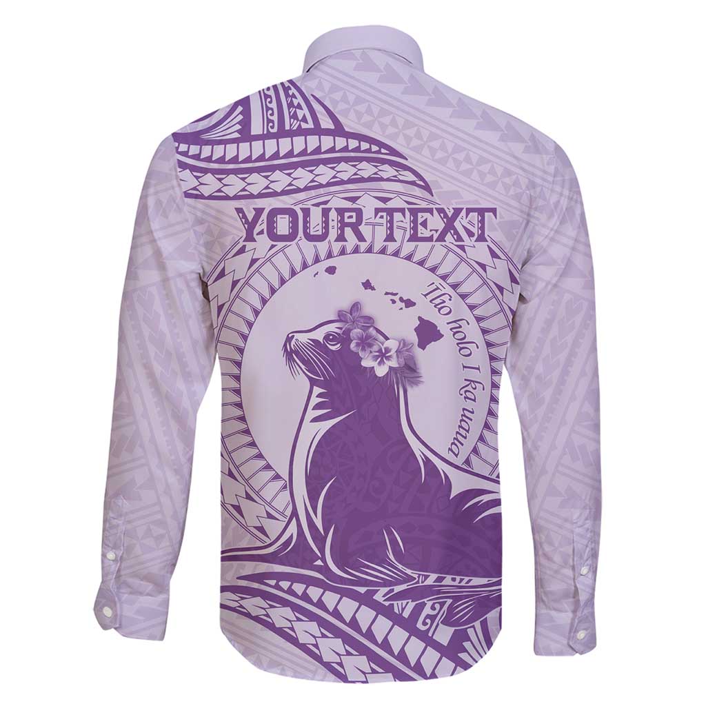 Personalised Hawaii Monk Seal Family Matching Tank Maxi Dress and Hawaiian Shirt Polynesian Tattoo With Tropical Flowers - Purple Pastel LT14 - Polynesian Pride
